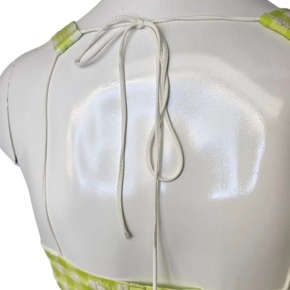 For Love & Lemons Maureen Midi Dress Size XS Gingham Tie  Side Textured - Picture 11 of 12